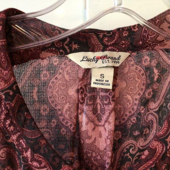 Lucky Brand Peasant Boho Top Sz S - Picture 4 of 8